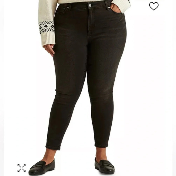 Lauren Ralph Lauren high-rise skinny ankle super stretch empire black wash jeans - Picture 3 of 7